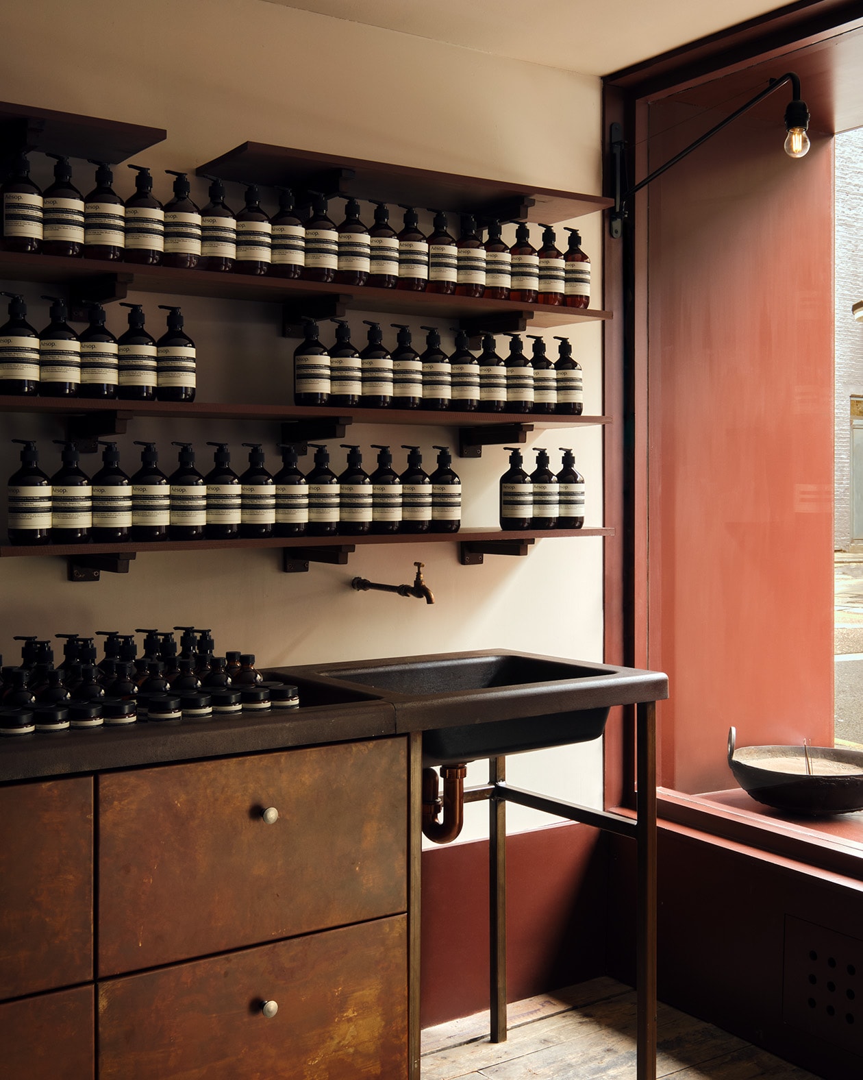 Aesop Shoreditch II interior product display.