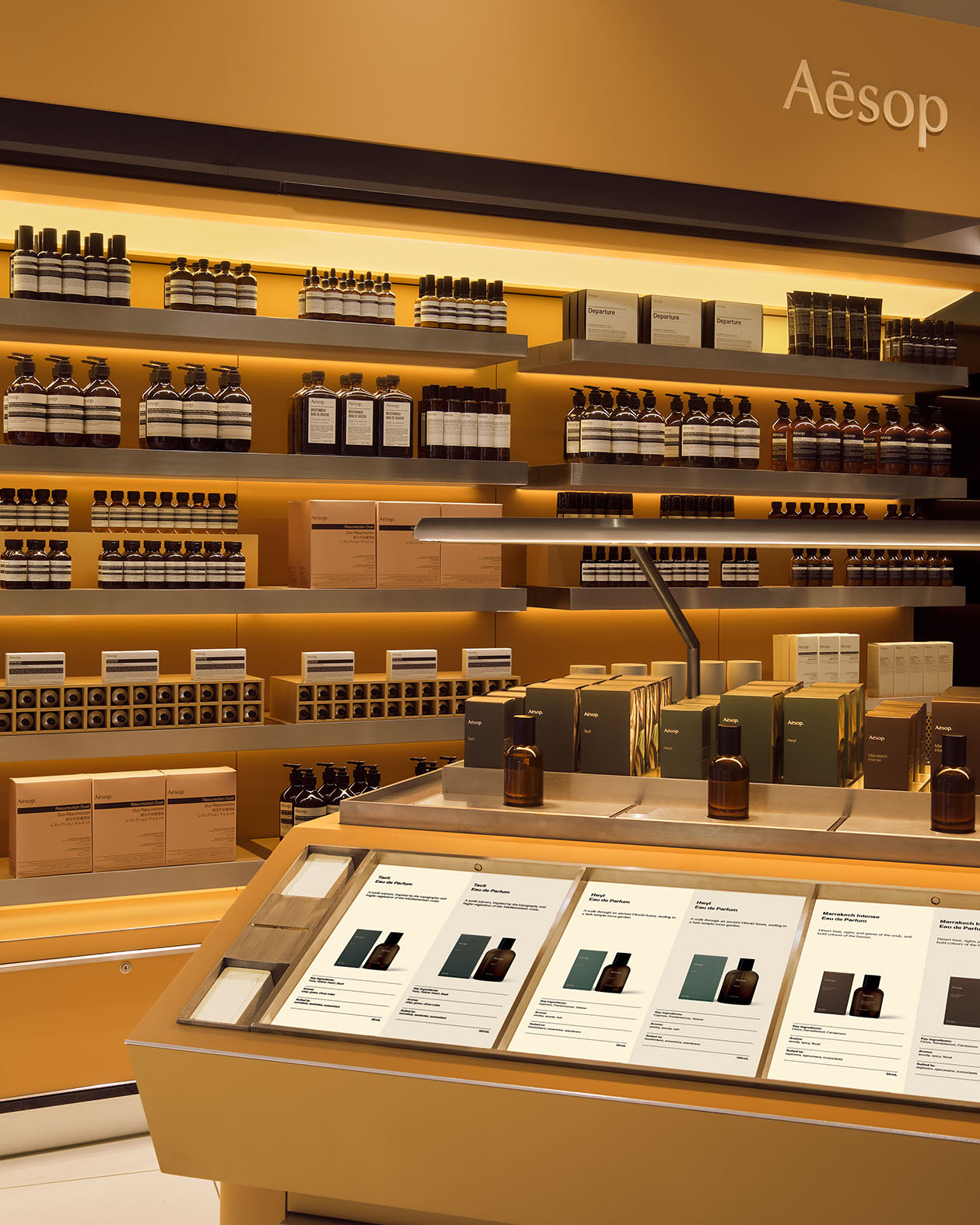 Aesop Heathrow T3 store counter.