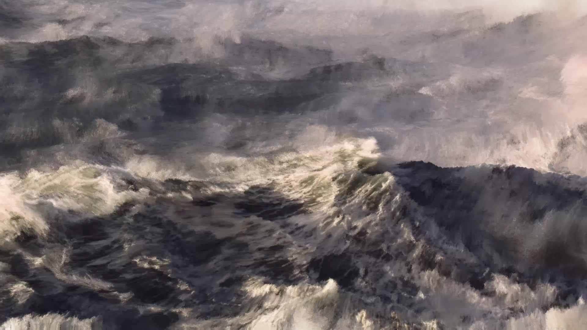 Artwork on swirling waves by Davide Quayola