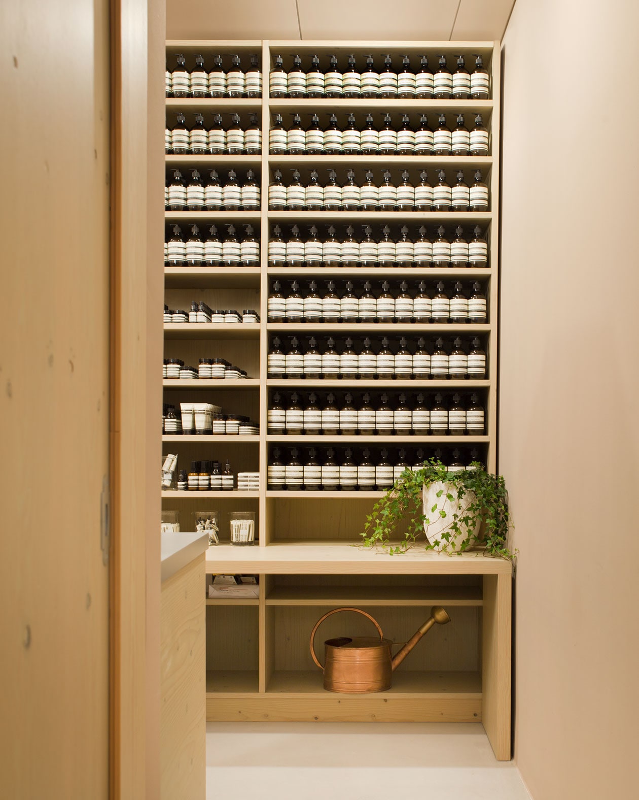 Aesop Grabenstrasse store product display shelving.