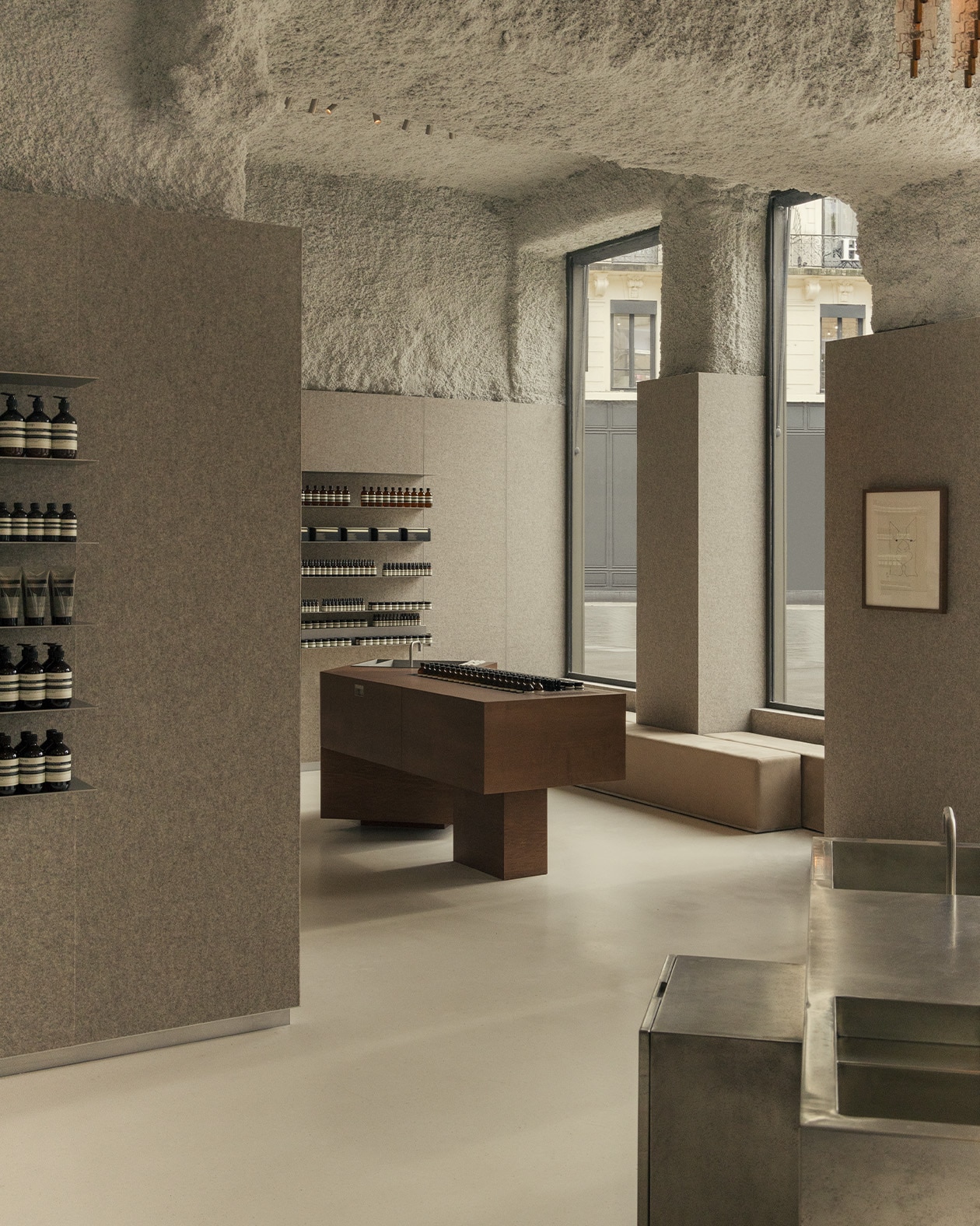 Aesop Lyon Place de la Republique store interior.