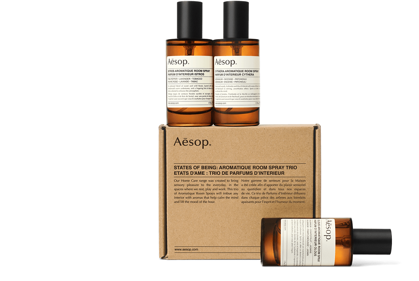 Aesop ルームスプレー トリオ States of Being: Aromatique Room Spray Trio | Room Mists | Aesop