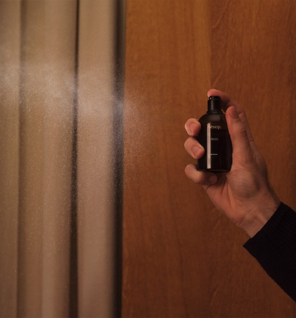 A hand holding the Eidesis Fragrance