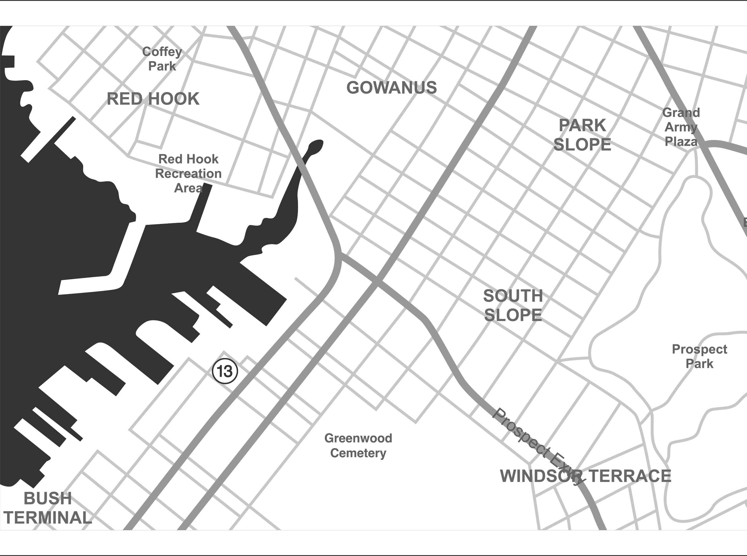 A map of New York City indicating address locations. Addresses and further information is described under the heading ‘Billion Oyster Project’