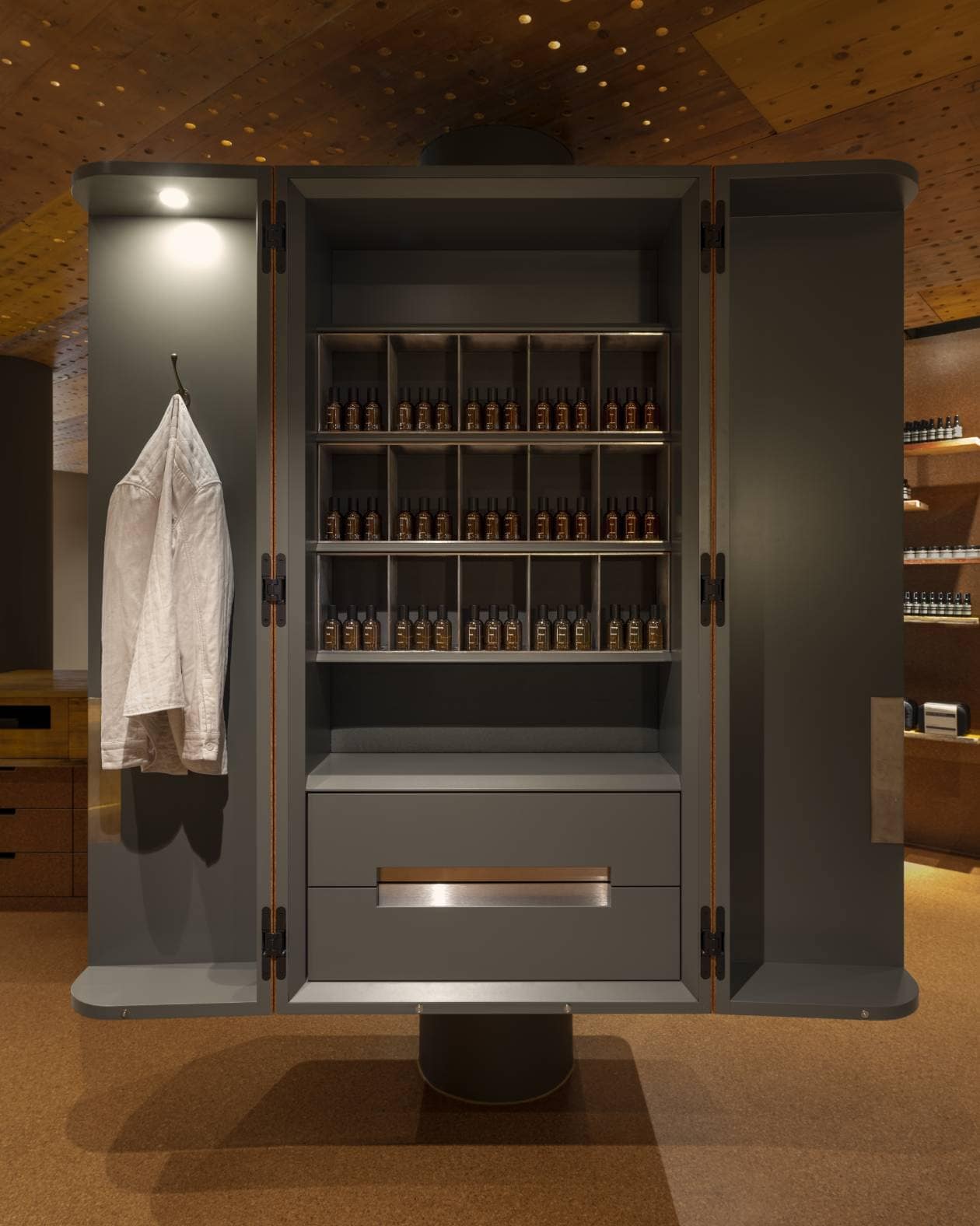 Aesop Oberdorfstrasse II store fragrance armoire.