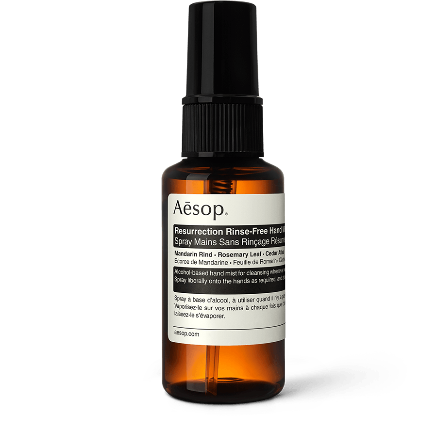 resurrection rinse free mist in amber spray bottle
