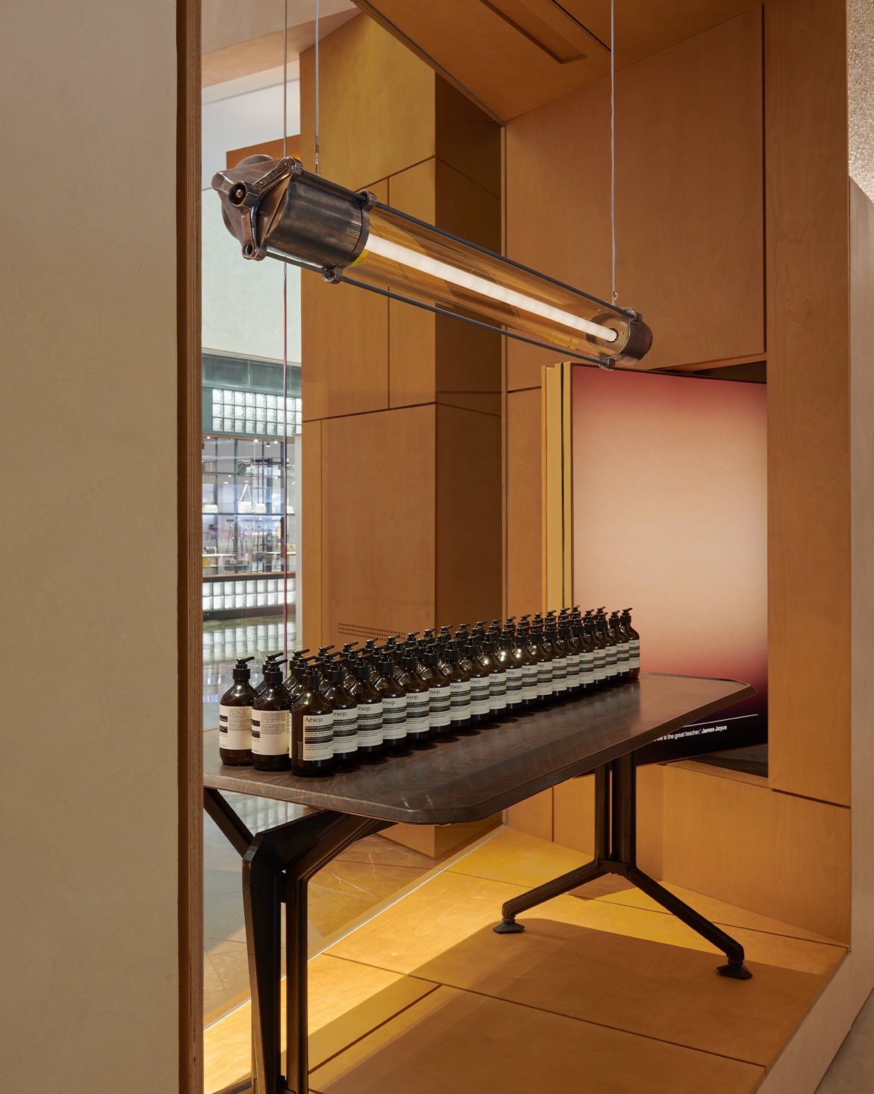 Aesop products display at the window