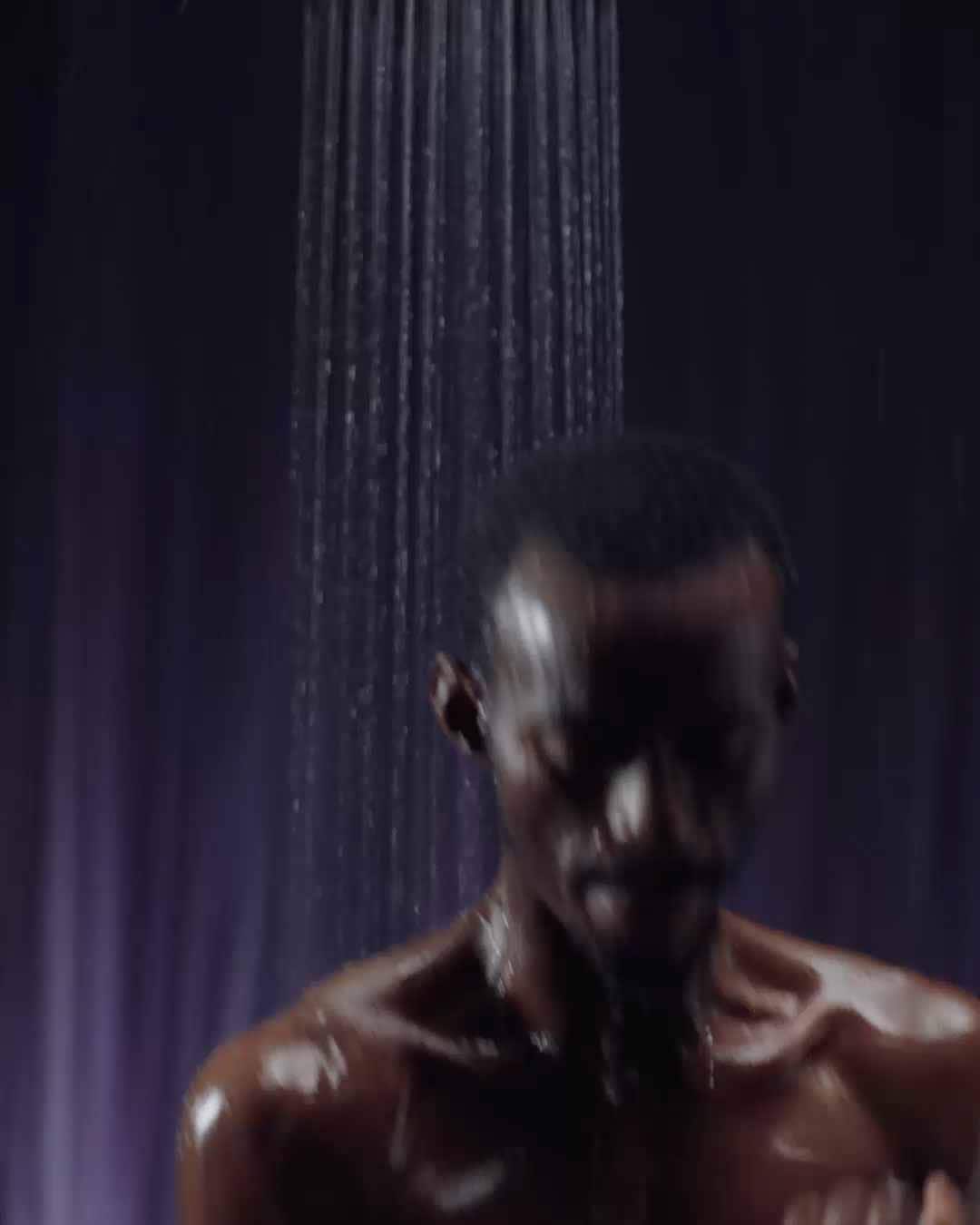 An individual taking a shower