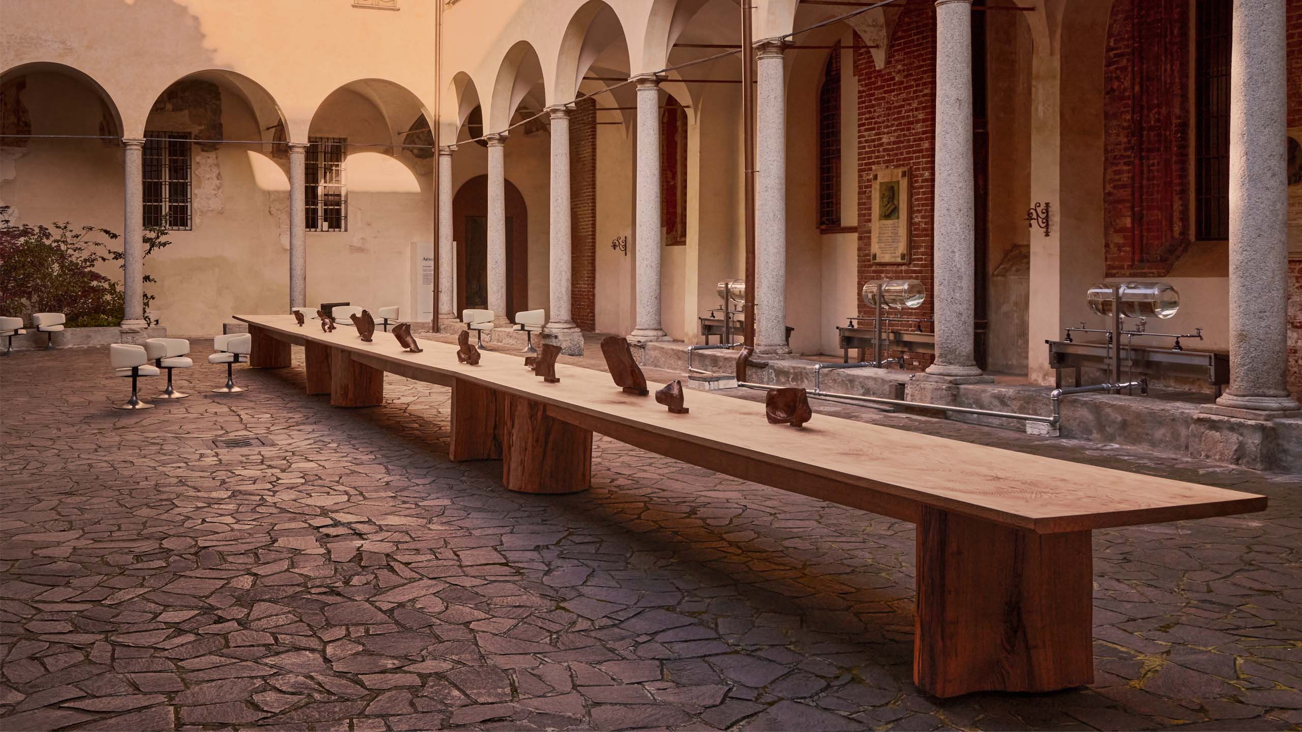Aesop Salone del mobile courtyard art installation.