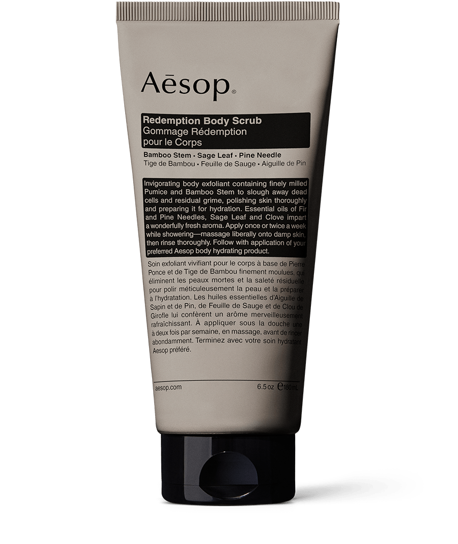 Redemption Body Scrub in grey tube 